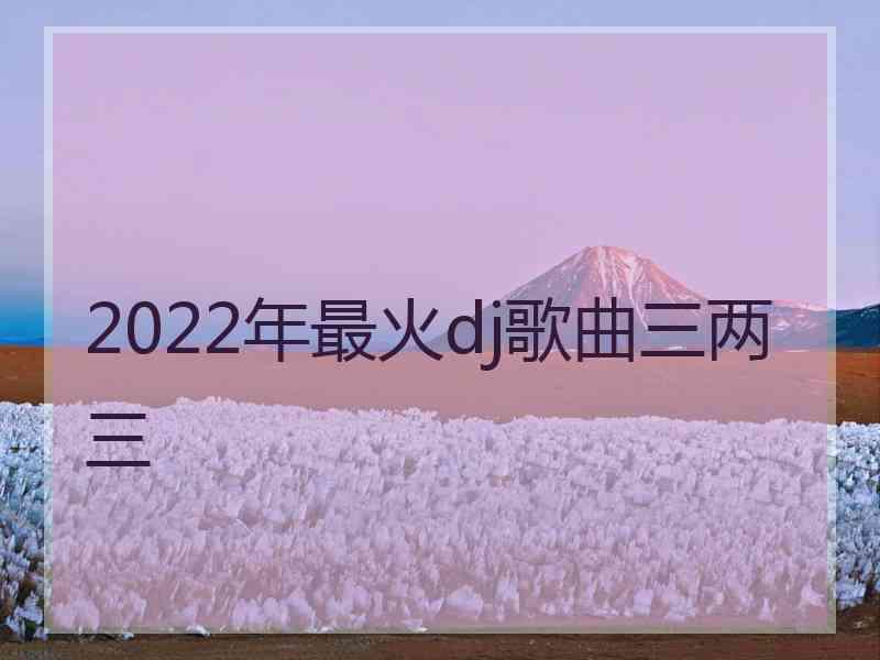 2022年最火dj歌曲三两三