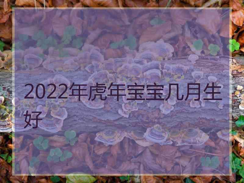 2022年虎年宝宝几月生好