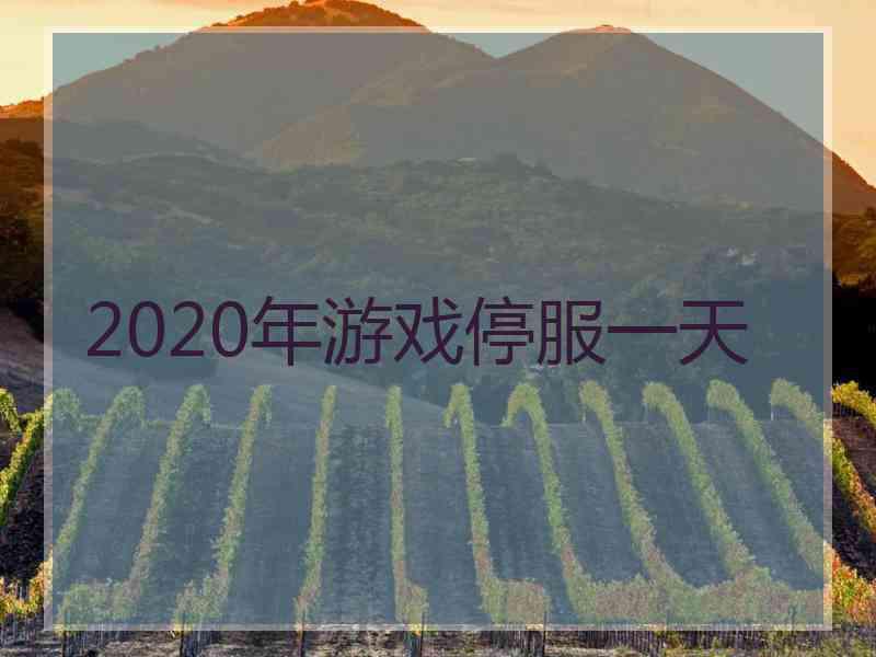 2020年游戏停服一天