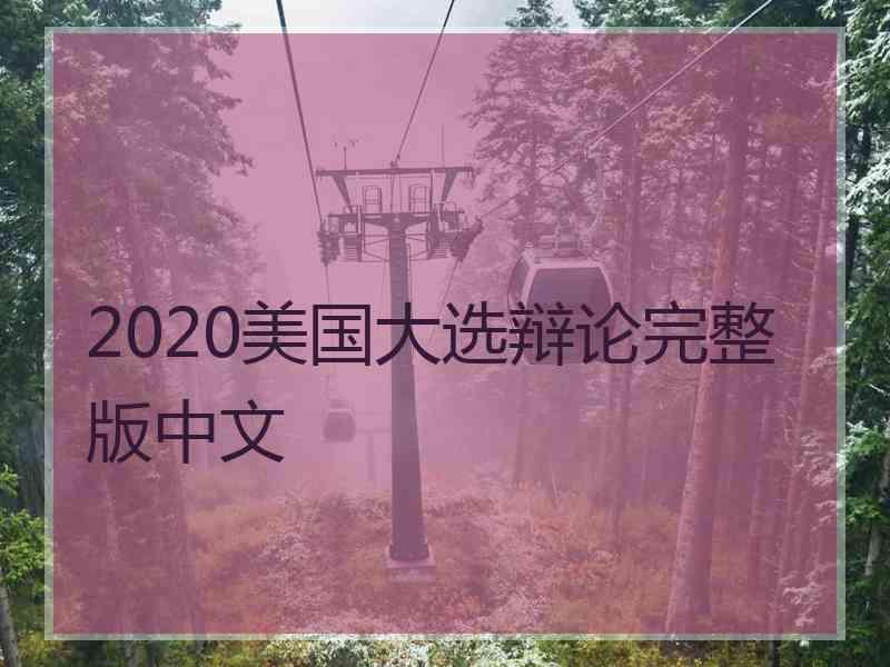 2020美国大选辩论完整版中文