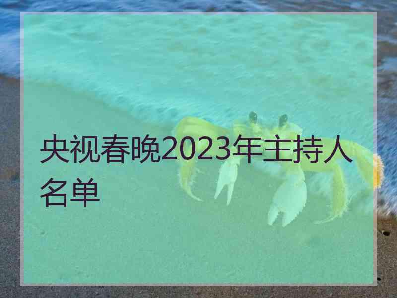 央视春晚2023年主持人名单