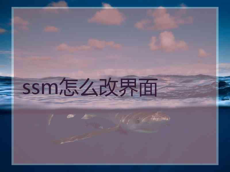 ssm怎么改界面