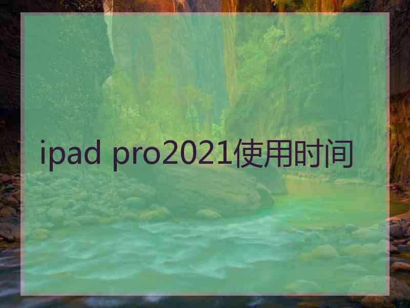 ipad pro2021使用时间