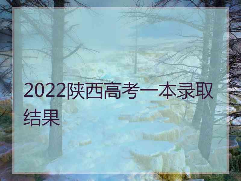 2022陕西高考一本录取结果