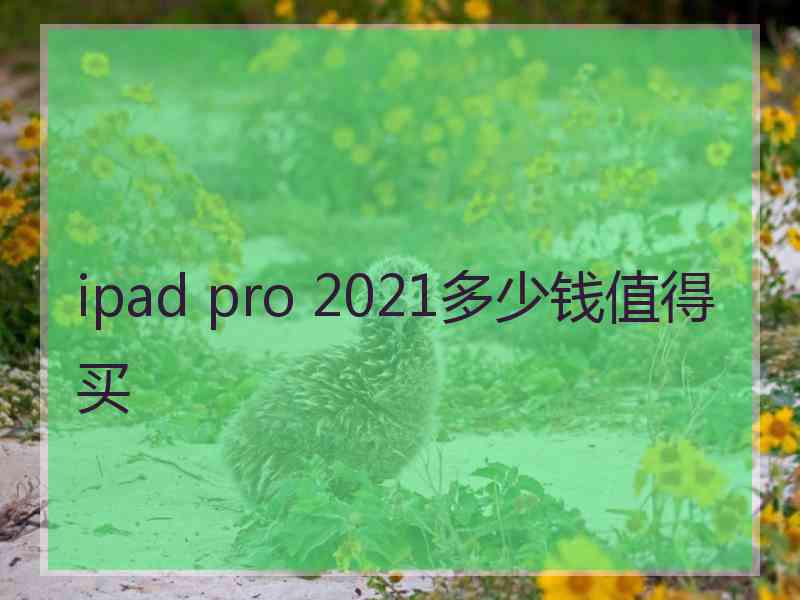 ipad pro 2021多少钱值得买