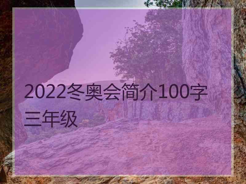 2022冬奥会简介100字三年级