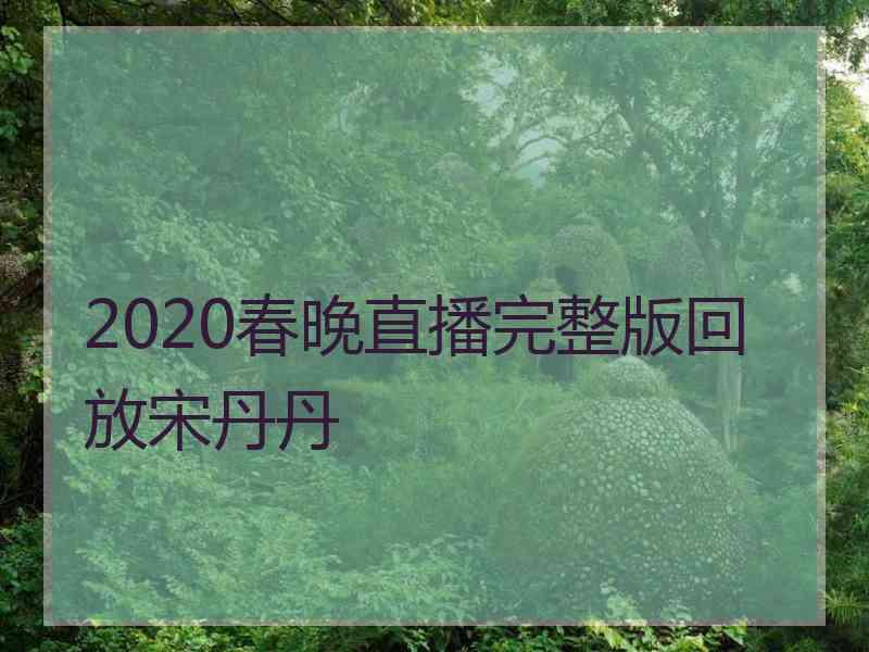 2020春晚直播完整版回放宋丹丹