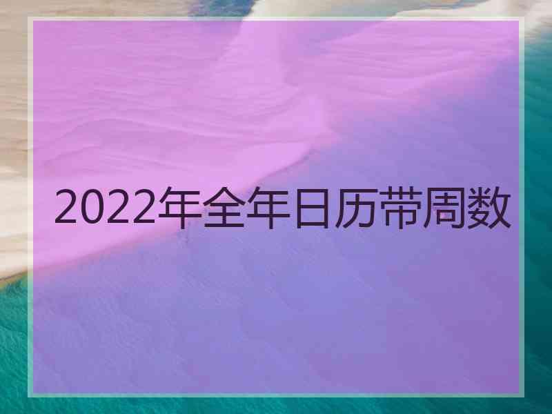 2022年全年日历带周数