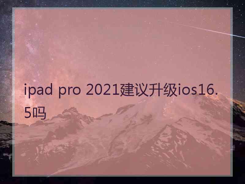 ipad pro 2021建议升级ios16.5吗