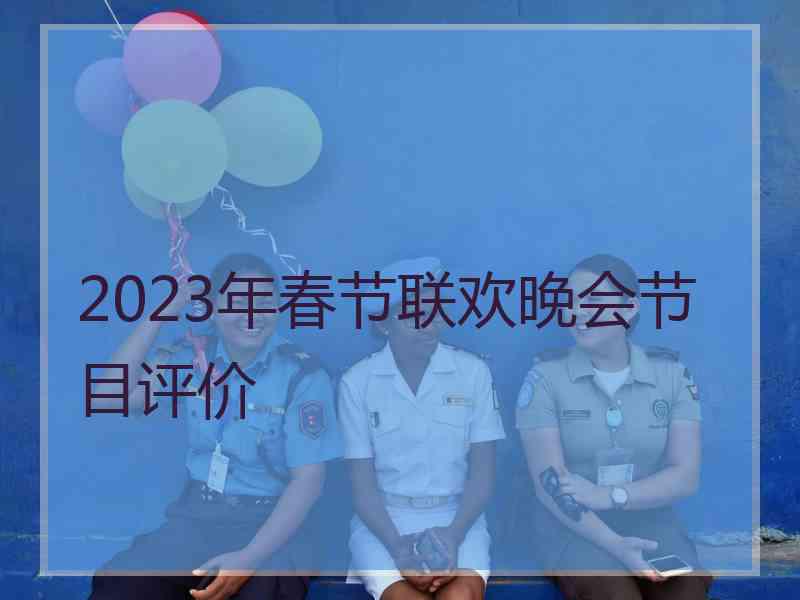 2023年春节联欢晚会节目评价