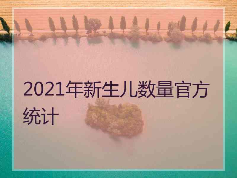 2021年新生儿数量官方统计