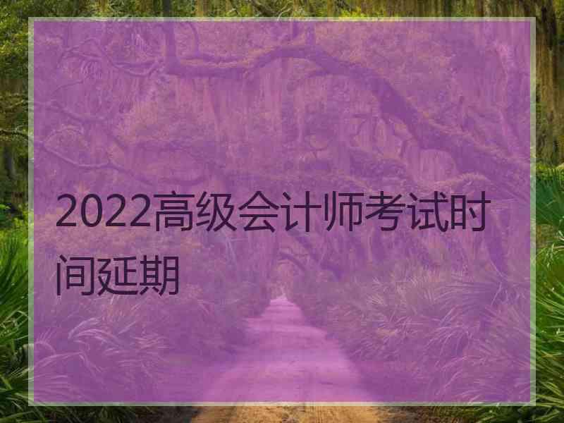 2022高级会计师考试时间延期