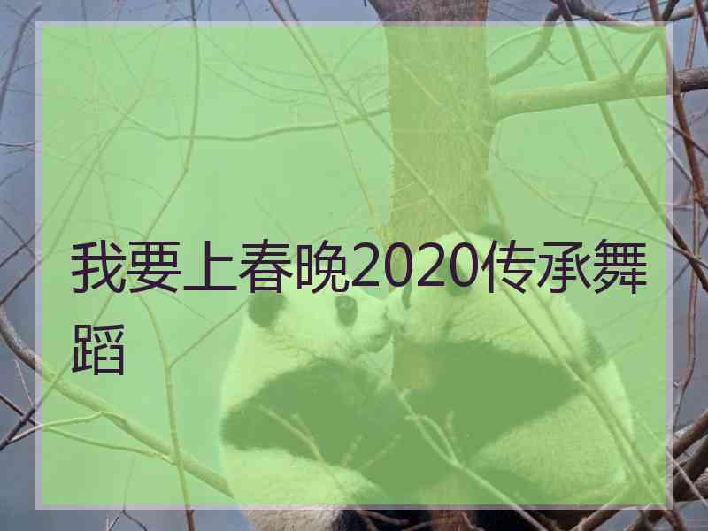 我要上春晚2020传承舞蹈