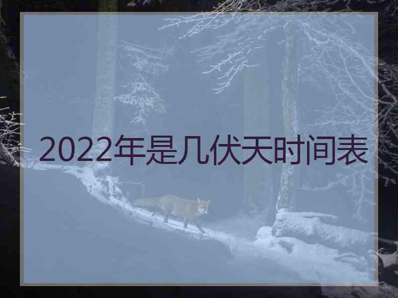 2022年是几伏天时间表