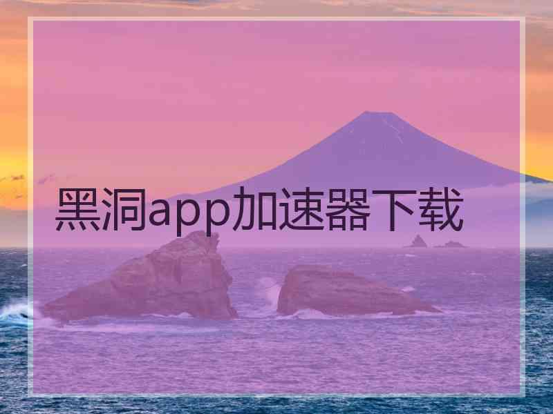 黑洞app加速器下载