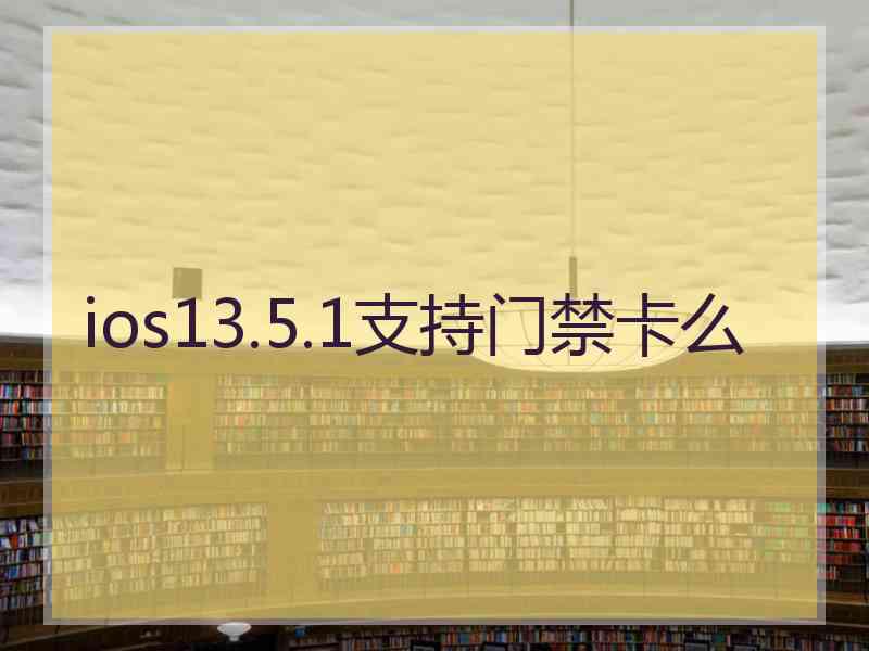 ios13.5.1支持门禁卡么