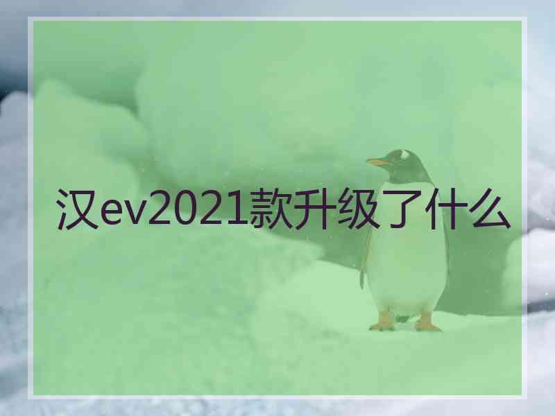 汉ev2021款升级了什么