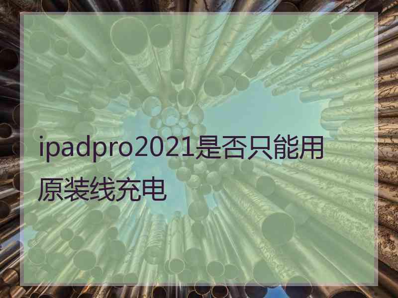 ipadpro2021是否只能用原装线充电