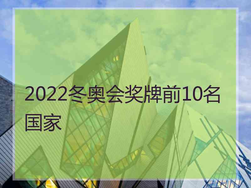 2022冬奥会奖牌前10名国家