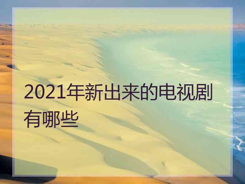 2021年新出来的电视剧有哪些