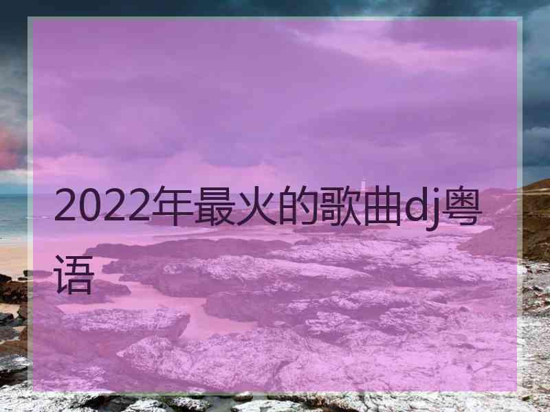 2022年最火的歌曲dj粤语