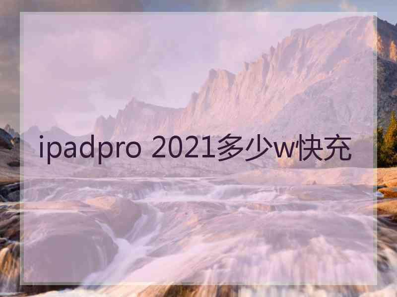 ipadpro 2021多少w快充