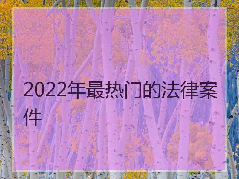 2022年最热门的法律案件