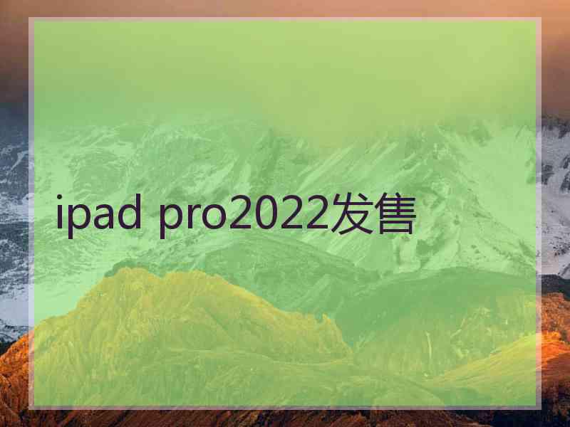 ipad pro2022发售