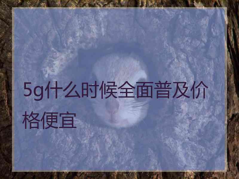 5g什么时候全面普及价格便宜