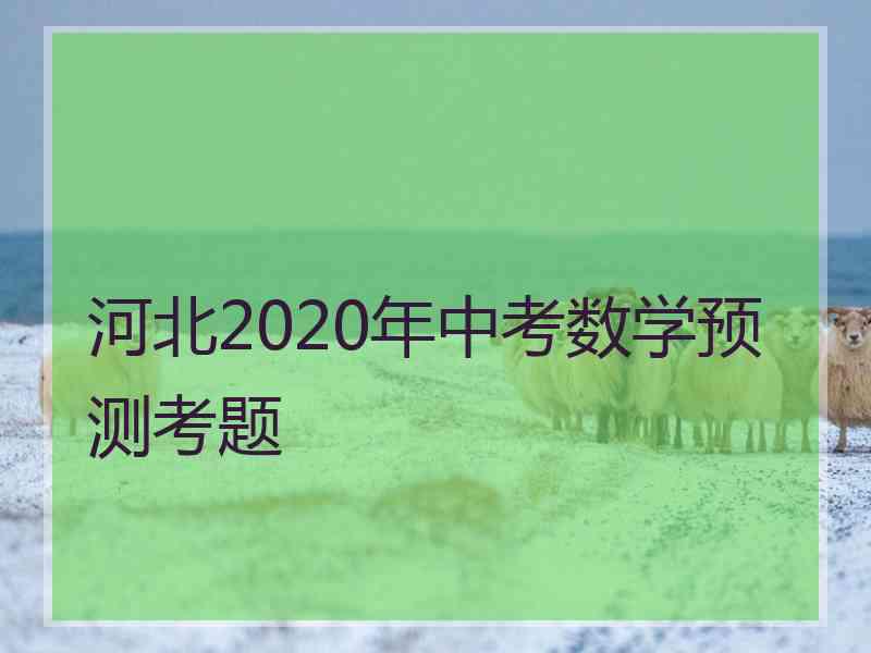 河北2020年中考数学预测考题