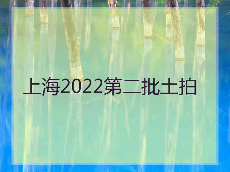 上海2022第二批土拍