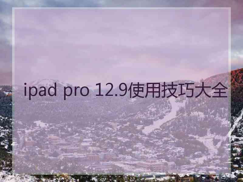 ipad pro 12.9使用技巧大全