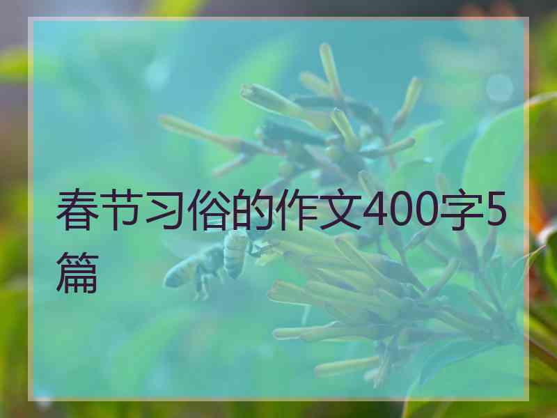 春节习俗的作文400字5篇