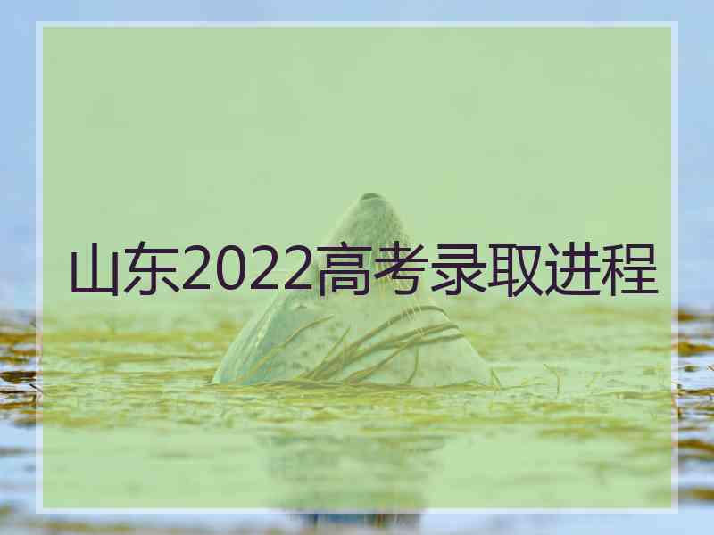 山东2022高考录取进程