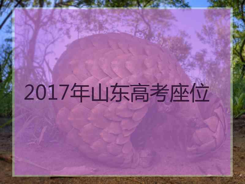 2017年山东高考座位