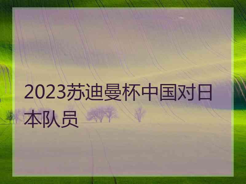 2023苏迪曼杯中国对日本队员