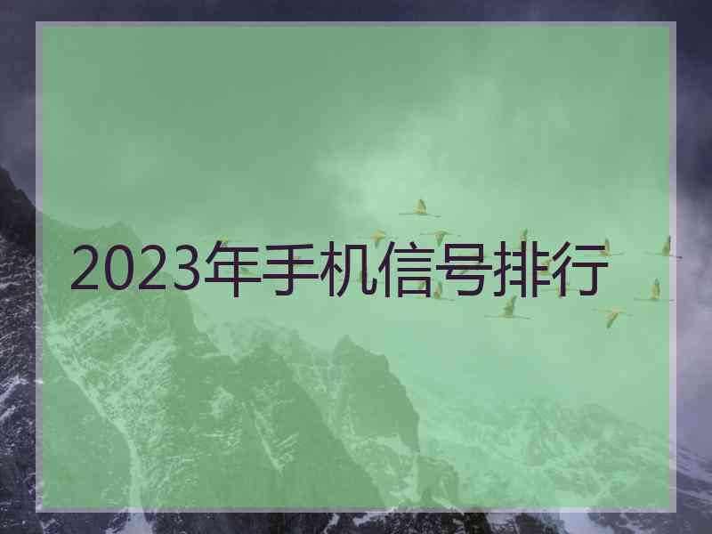 2023年手机信号排行