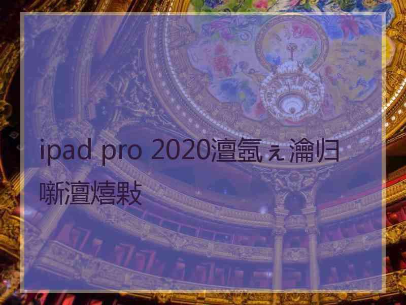 ipad pro 2020澶氬ぇ瀹归噺澶熺敤