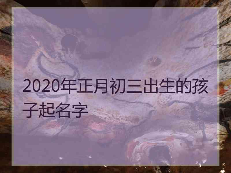 2020年正月初三出生的孩子起名字