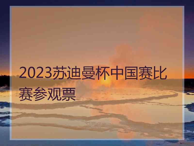 2023苏迪曼杯中国赛比赛参观票