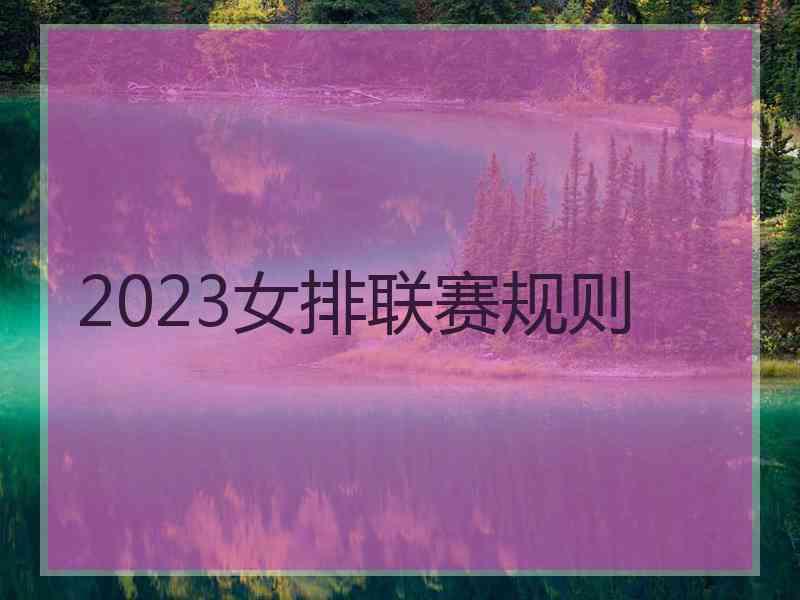 2023女排联赛规则