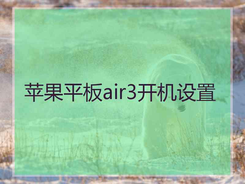 苹果平板air3开机设置