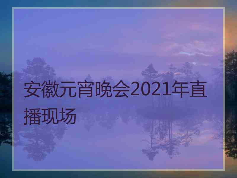 安徽元宵晚会2021年直播现场