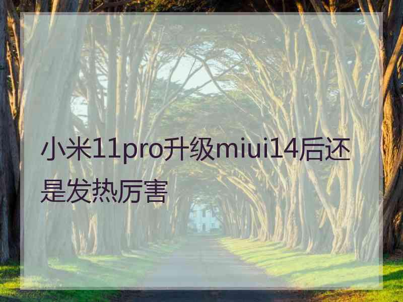 小米11pro升级miui14后还是发热厉害