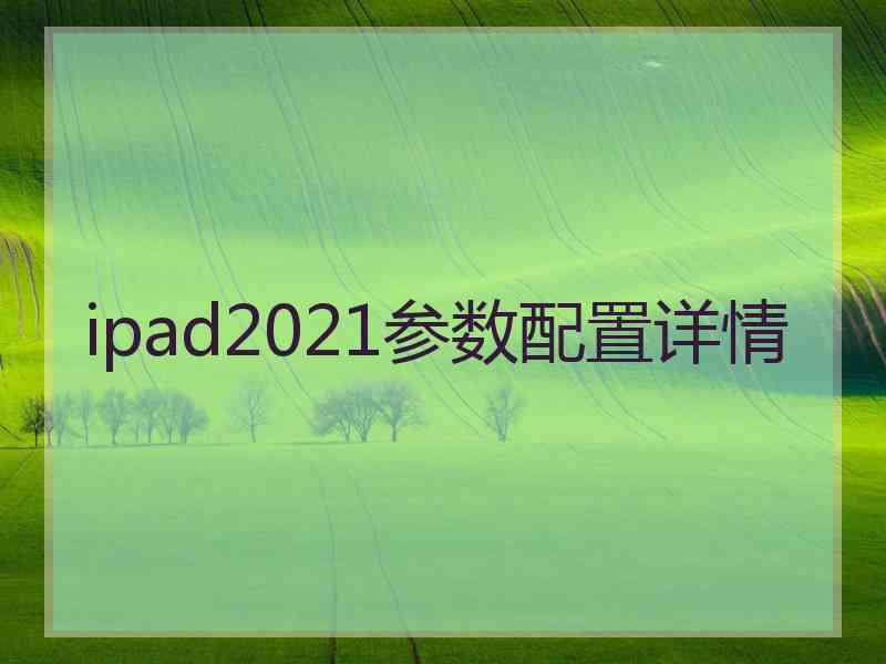 ipad2021参数配置详情