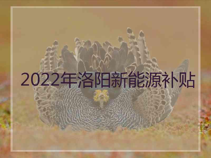 2022年洛阳新能源补贴