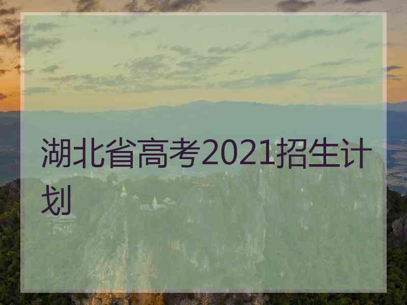 湖北省高考2021招生计划