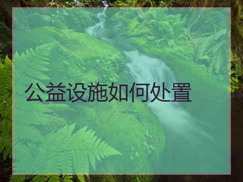 公益设施如何处置