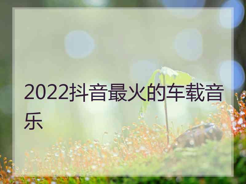 2022抖音最火的车载音乐