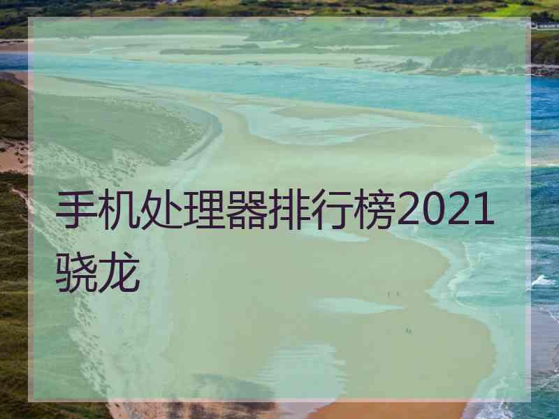 手机处理器排行榜2021骁龙